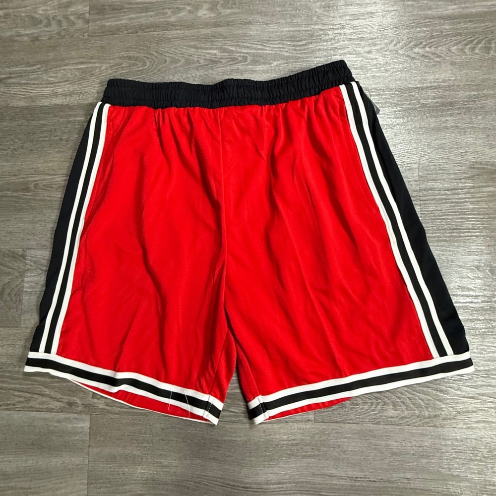 Leg3nd Mens Basketball Shorts Red Black White Stripe XL MK39902 7" Inseam NWT